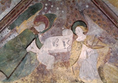 Engelmusiker, aus der Kapelle im Nordquerhaus, bretonische Schule von French School